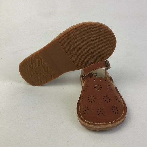 Flaryzone Girls FLR08 Brown Leather Round Toe Casual Flat Sandals Size US 9 - Picture 7 of 11
